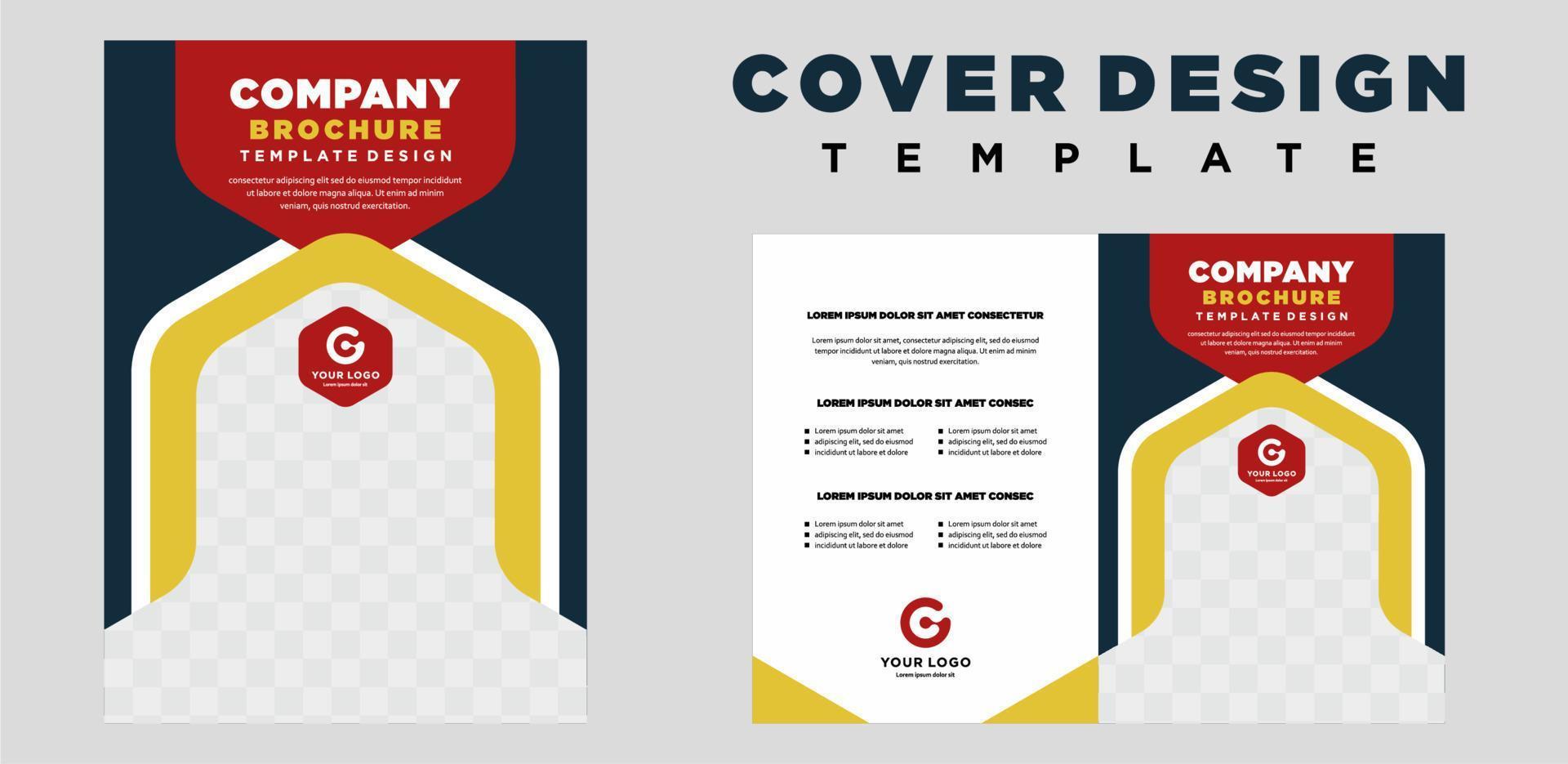 company profile cover template layout design or brochure cover template design vector