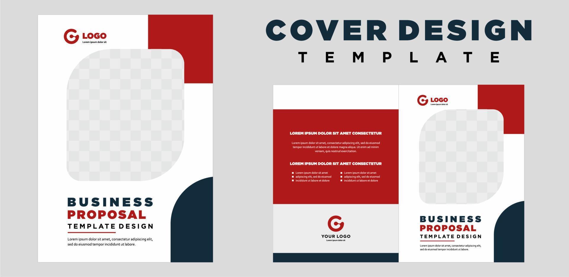 company profile cover template layout design or brochure cover template design vector