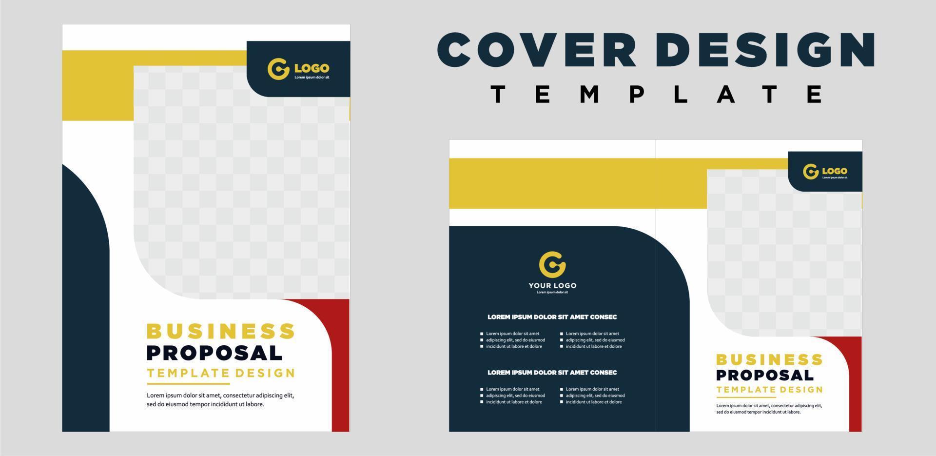 company profile cover template layout design or brochure cover template design vector