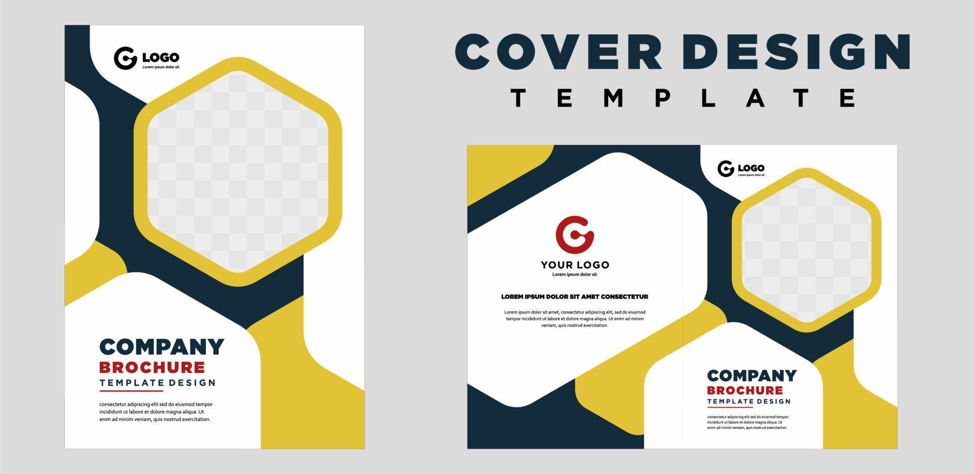 company profile cover template layout design or brochure cover template design vector