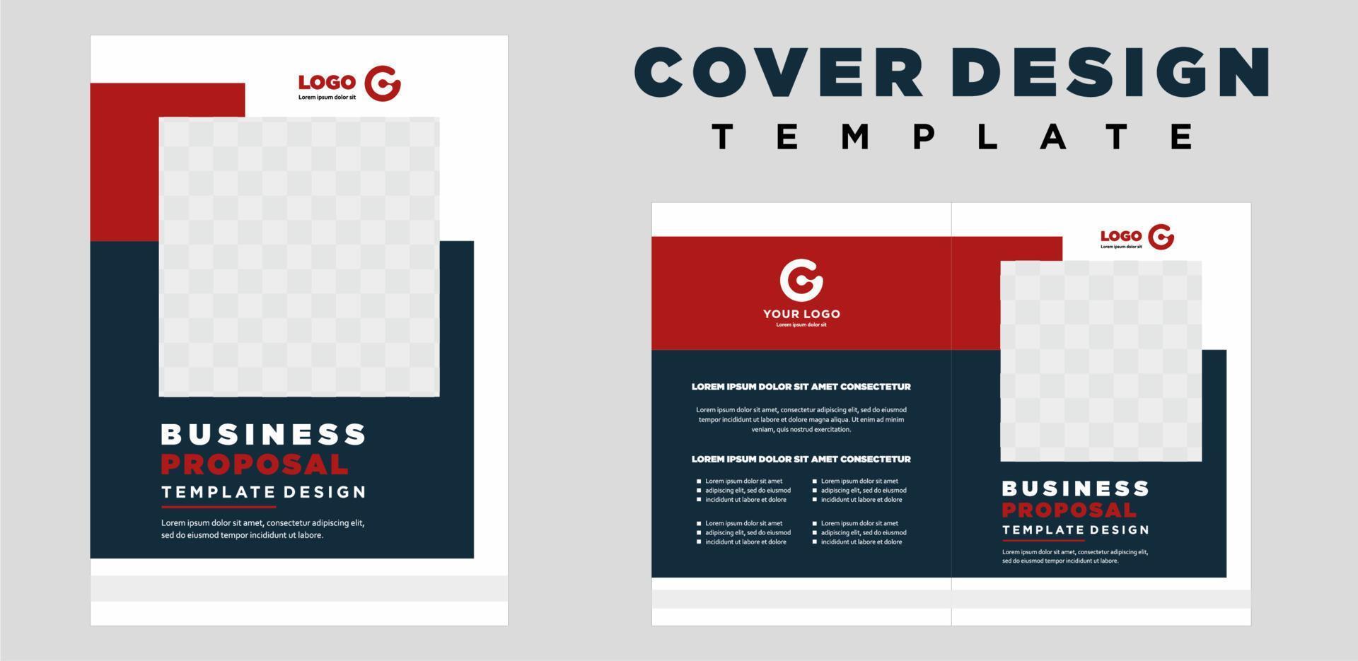 company profile cover template layout design or brochure cover template design vector