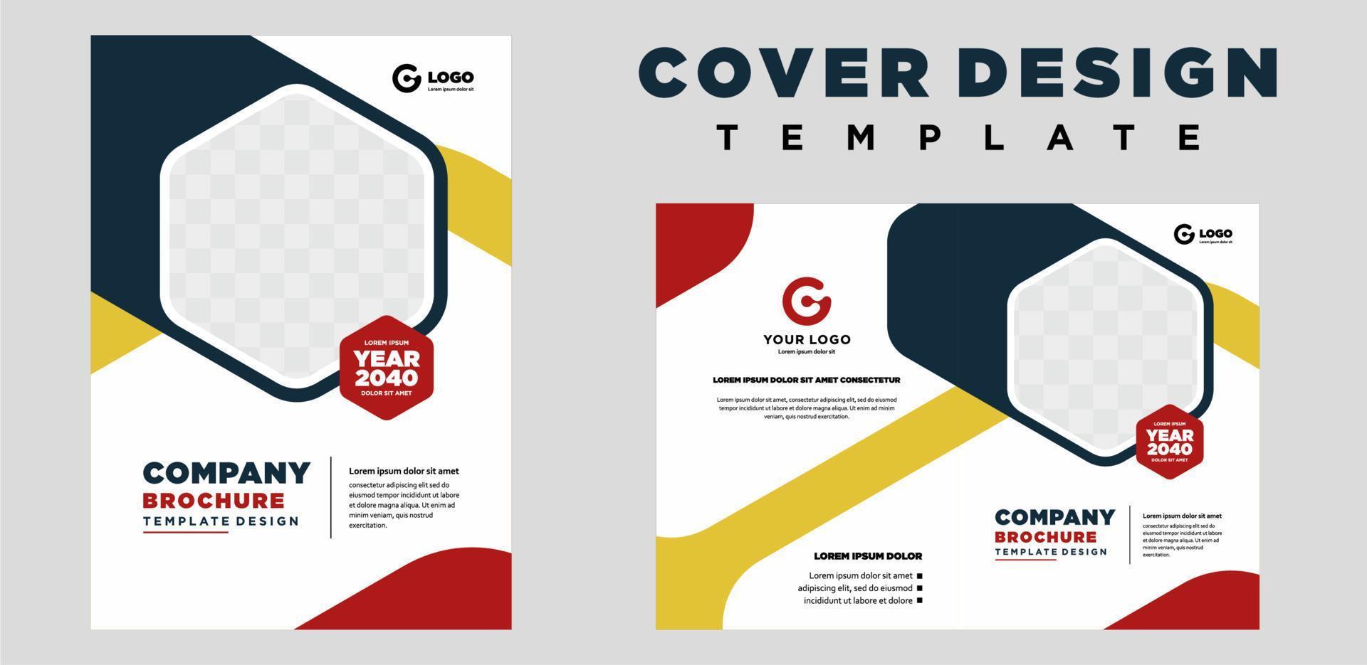 company profile cover template layout design or brochure cover template design vector
