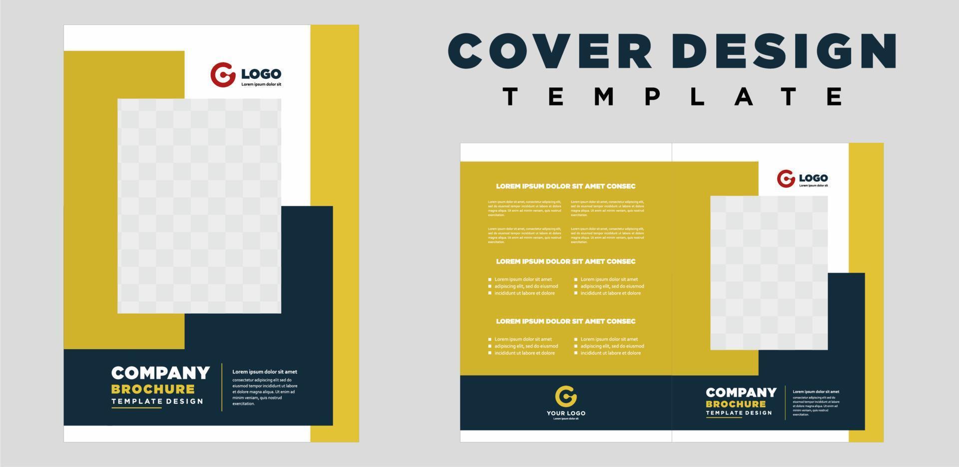 company profile cover template layout design or brochure cover template design vector