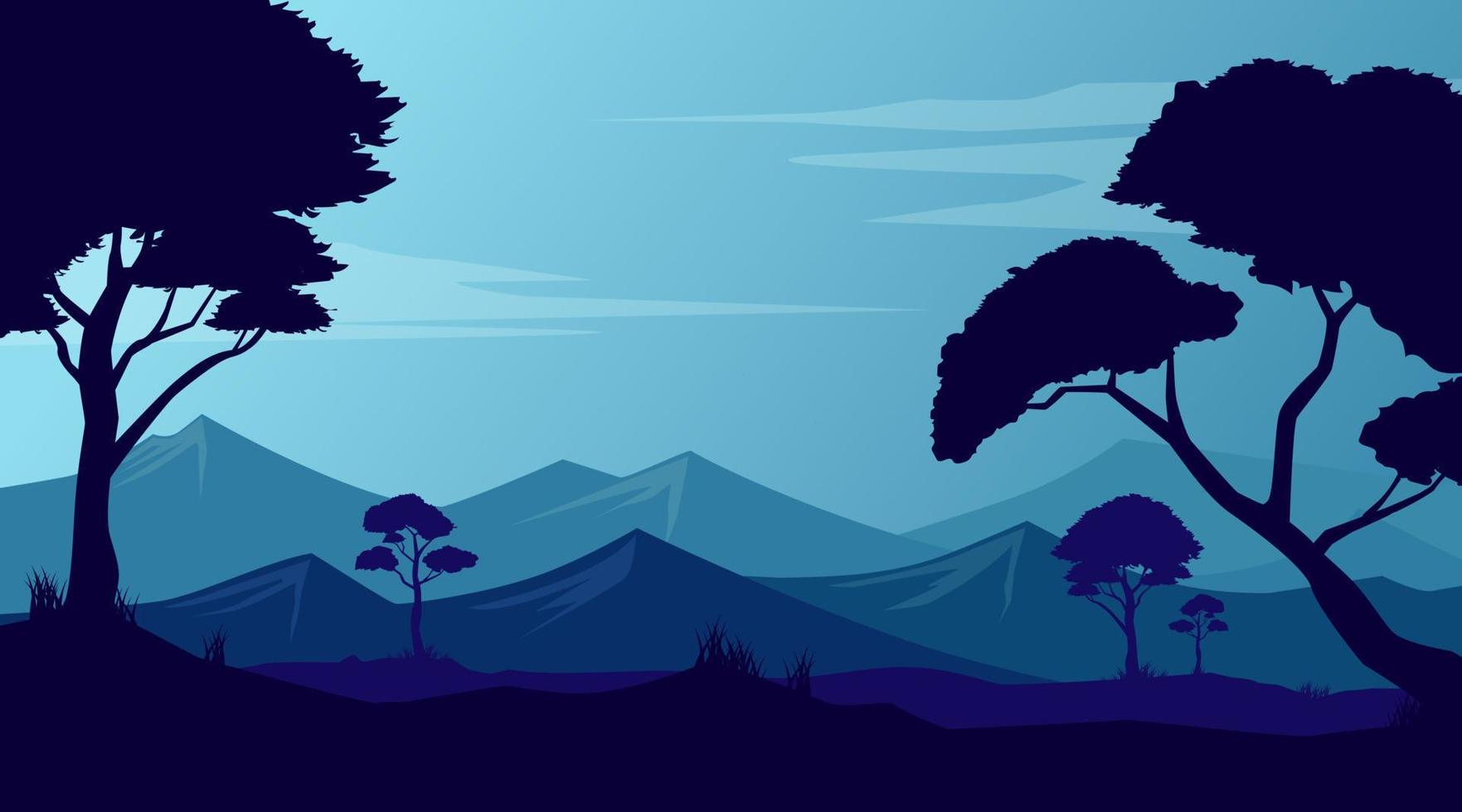 Mountain landscape background, beautiful natural forest vector