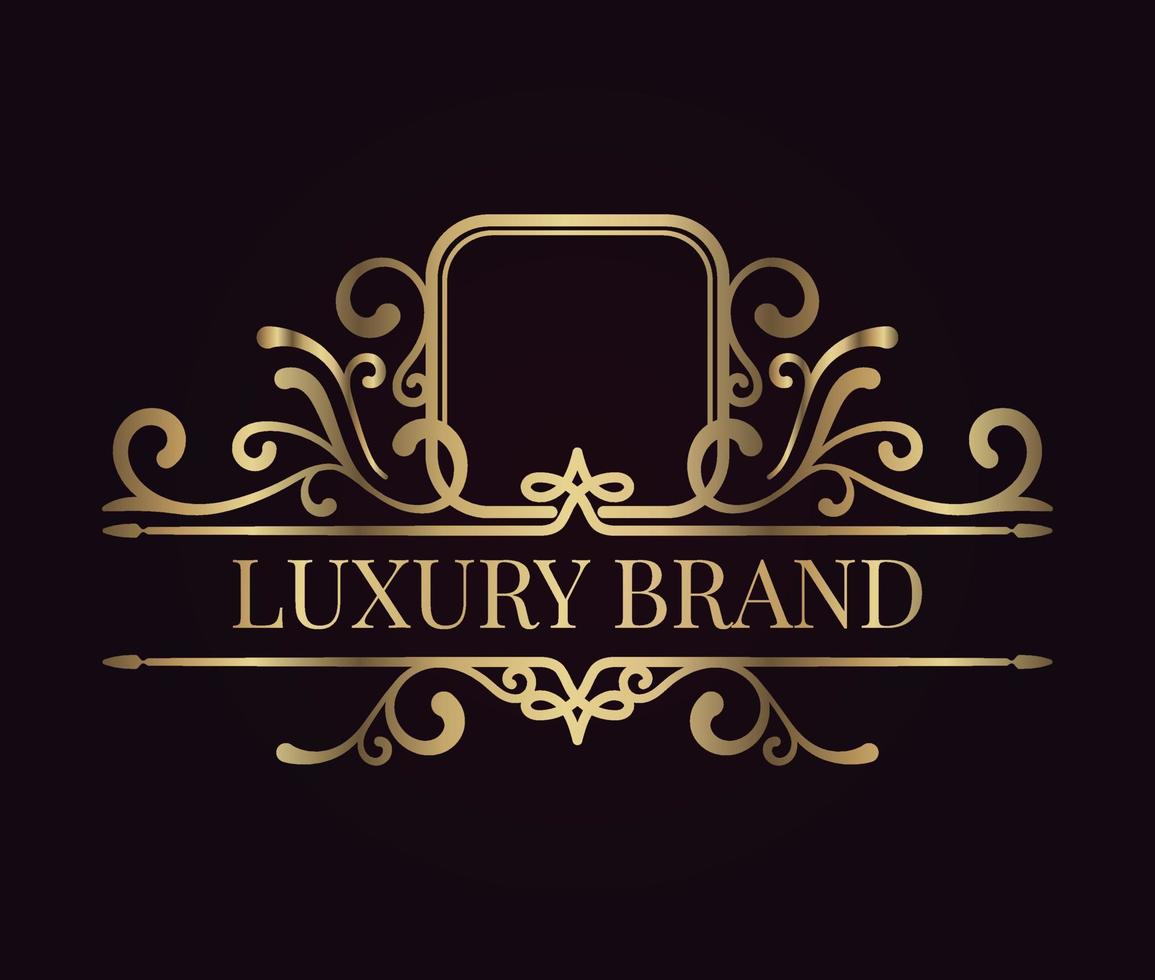 logo border, brand name, vintage ornament vector
