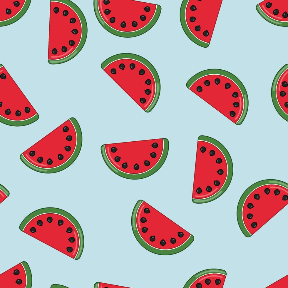 Seamless pattern of watermelons. Vector background