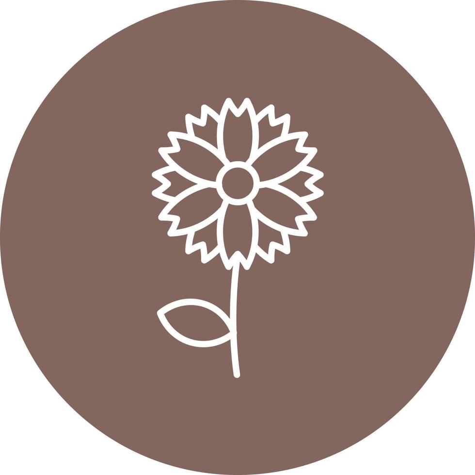 Chamomile Line Circle Background Icon vector