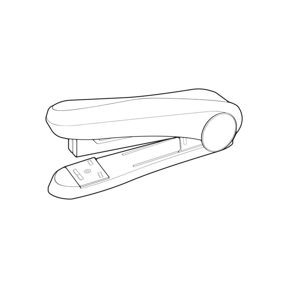 stapler in line art vector style, isolated on white background. stapler in line art vector style for coloring book.