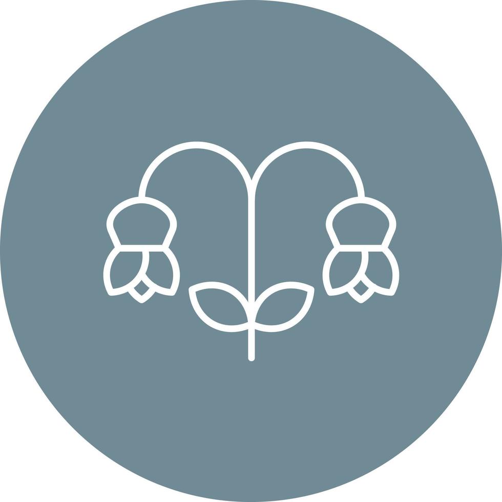 Snowdrop Line Circle Background Icon vector