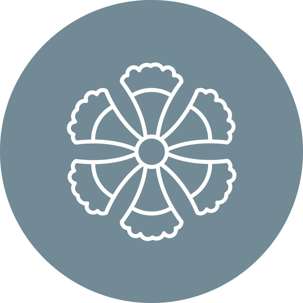 Fringed Dianthus Line Circle Background Icon vector