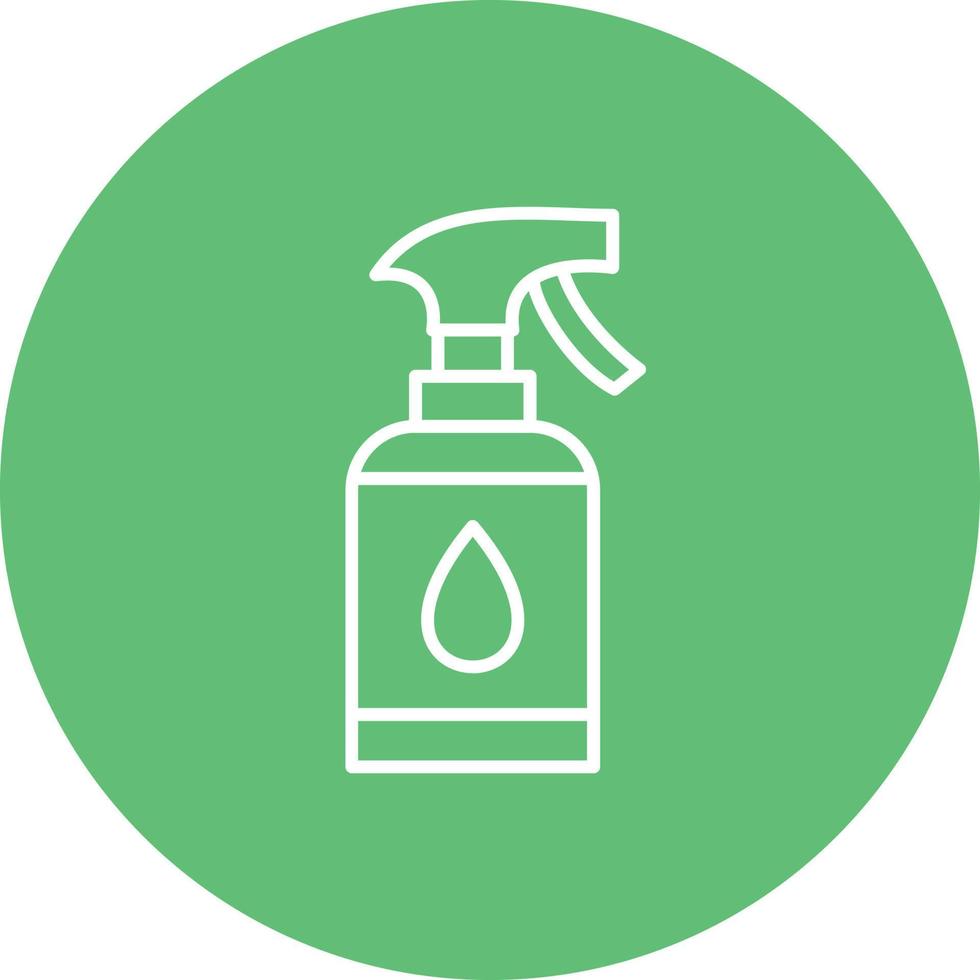 Sparay Bottle Line Circle Background Icon vector