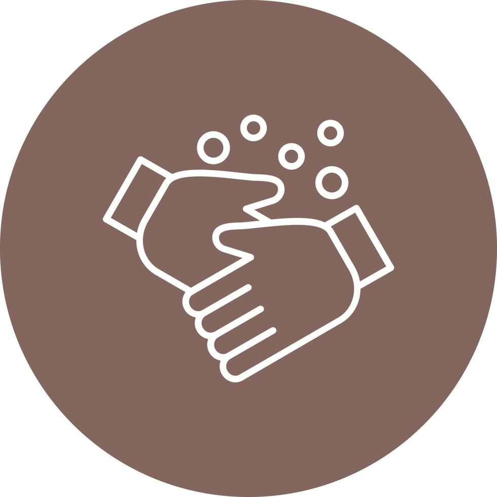 Washing Hands Line Circle Background Icon vector