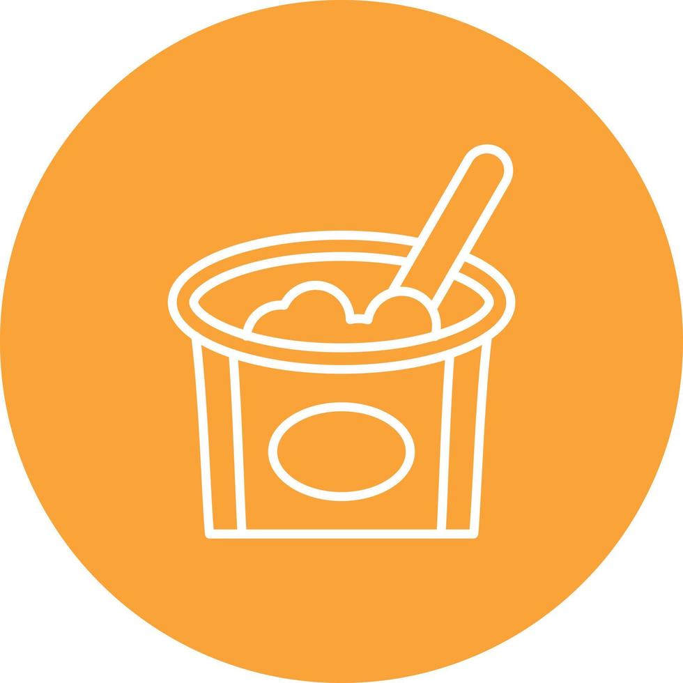 icono de fondo de círculo de línea de yogur vector