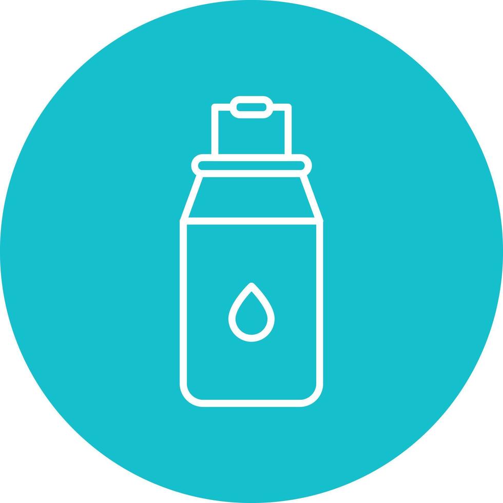 Milk Bucket Line Circle Background Icon vector