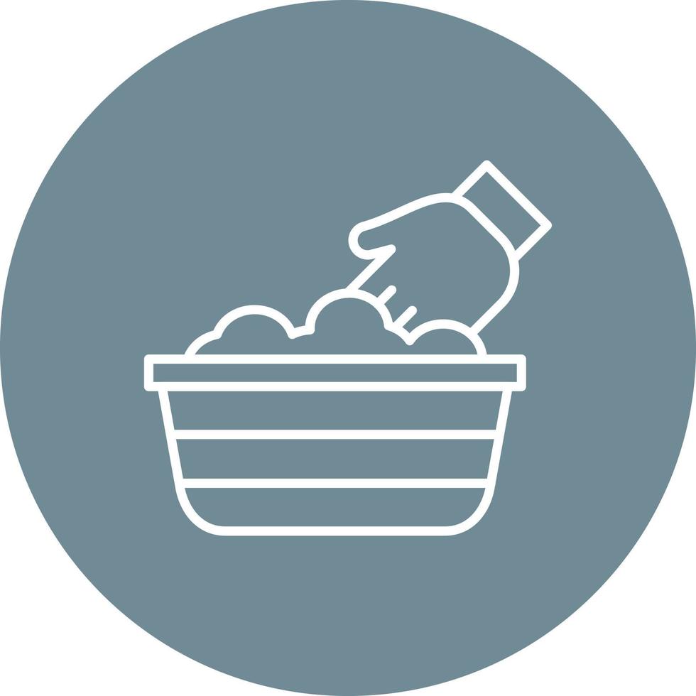 Hand Washing Clothes Line Circle Background Icon vector