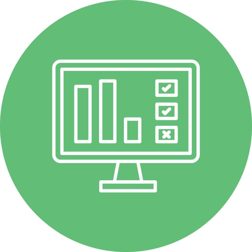 Online Report Line Circle Background Icon vector