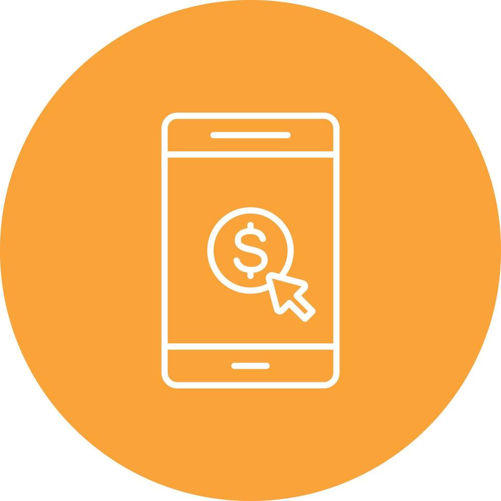 Cost Per Click Line Circle Background Icon vector