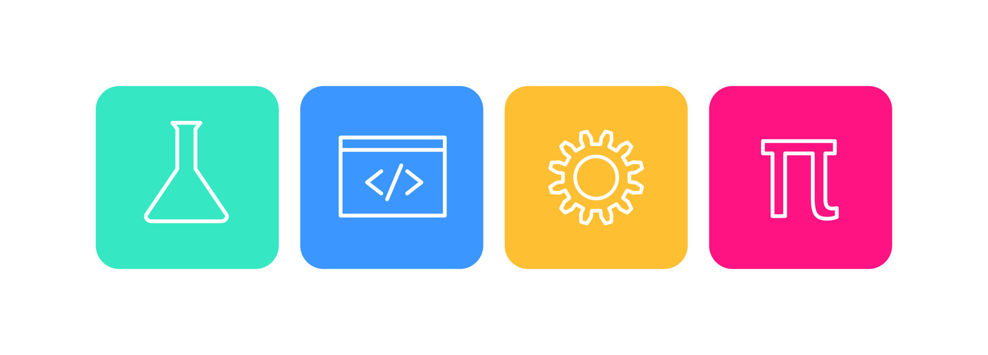 Science Technology Engineering and Mathematics STEM Icons for Education