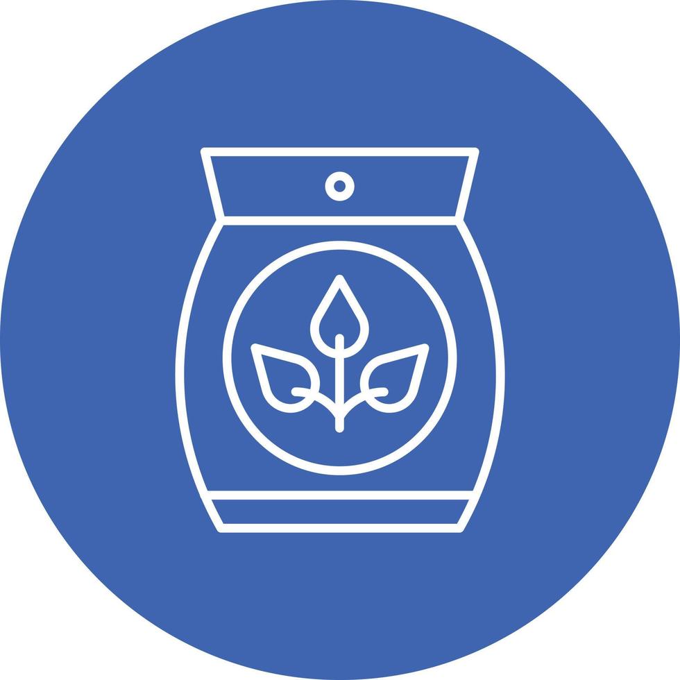 Seeds Bag Line Circle Background Icon vector
