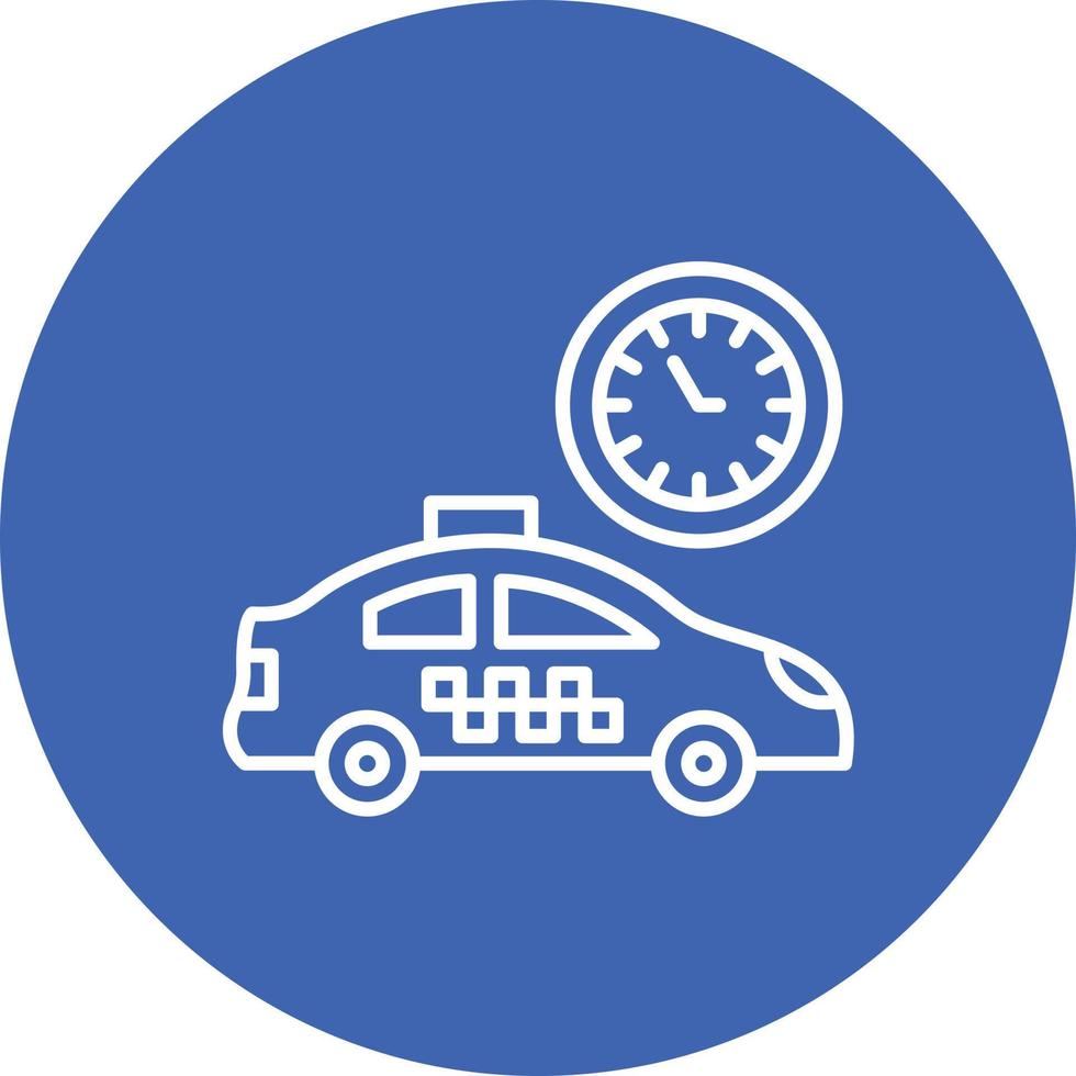 Busy Taxi Line Circle Background Icon vector