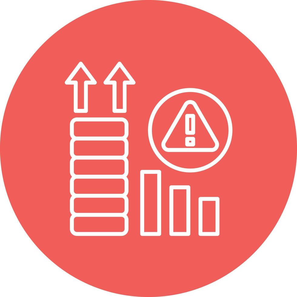 icono de fondo de círculo de línea de inversión de riesgo vector