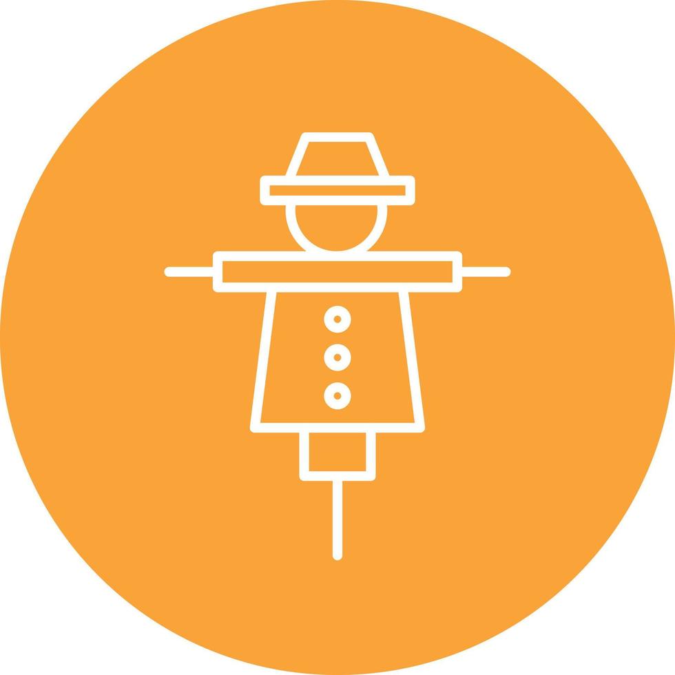 Scare Crow Line Circle Background Icon vector