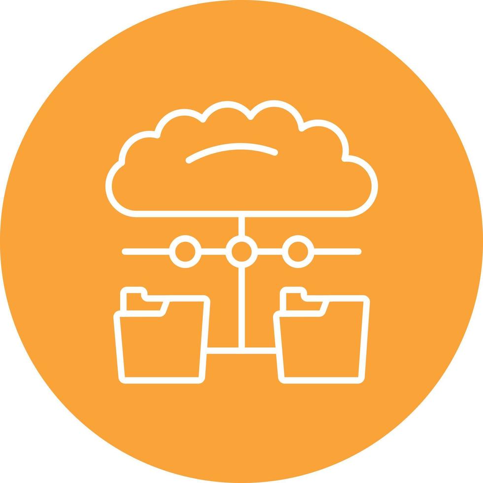 Distributed Data Line Circle Background Icon vector