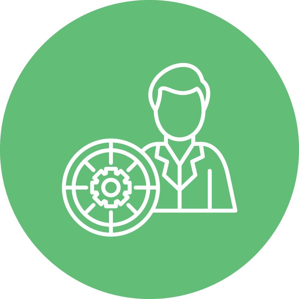 Set Goals Line Circle Background Icon vector