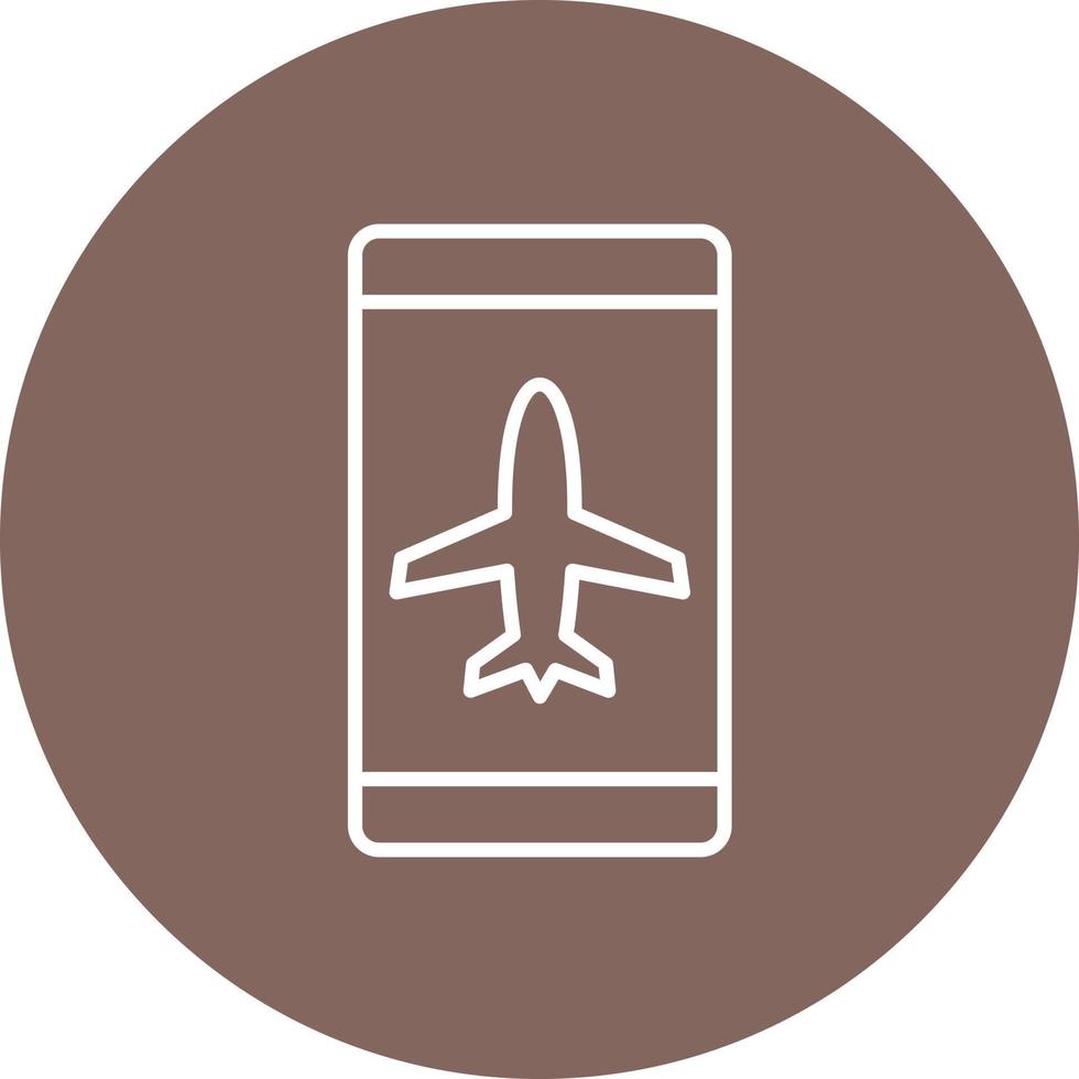 Airplane mode active Line Circle Background Icon vector