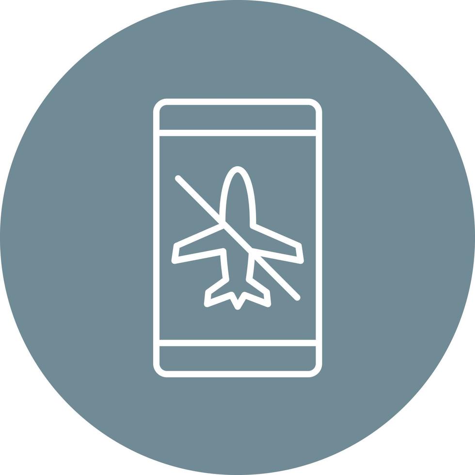 Airplane mode Inactive Line Circle Background Icon vector