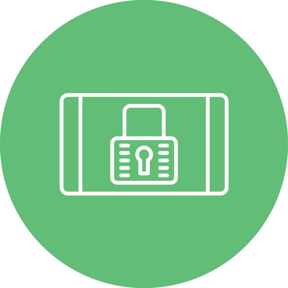 Screen lock Landscape Line Circle Background Icon vector