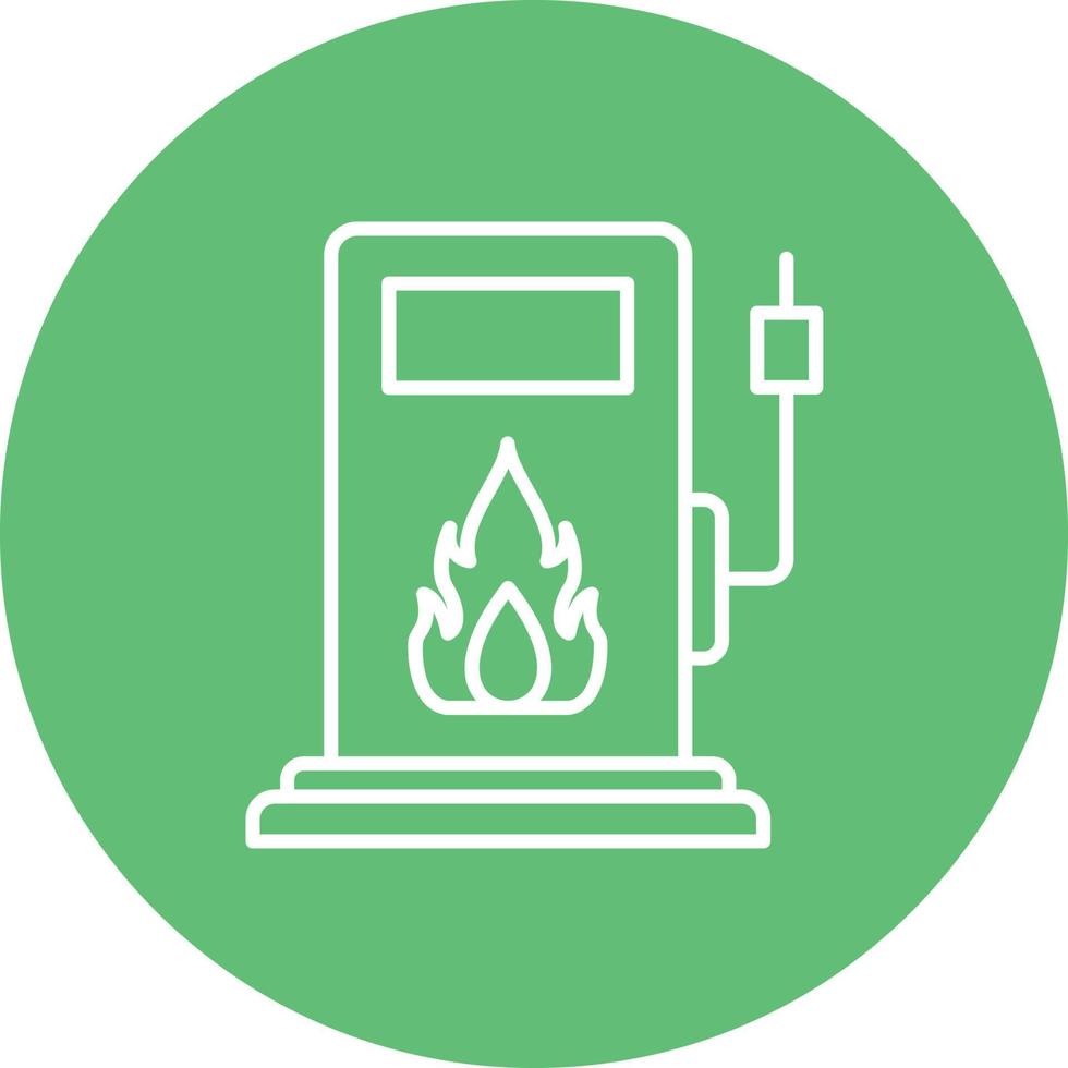 Gasoline Line Circle Background Icon vector