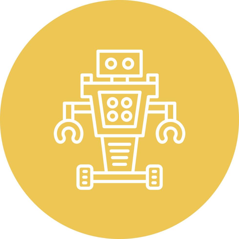 Robot Line Circle Background Icon vector