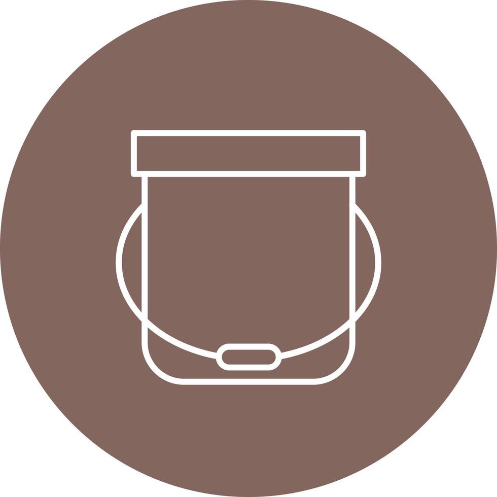 Bucket Line Circle Background Icon vector