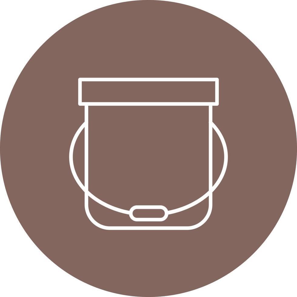 Bucket Line Circle Background Icon vector