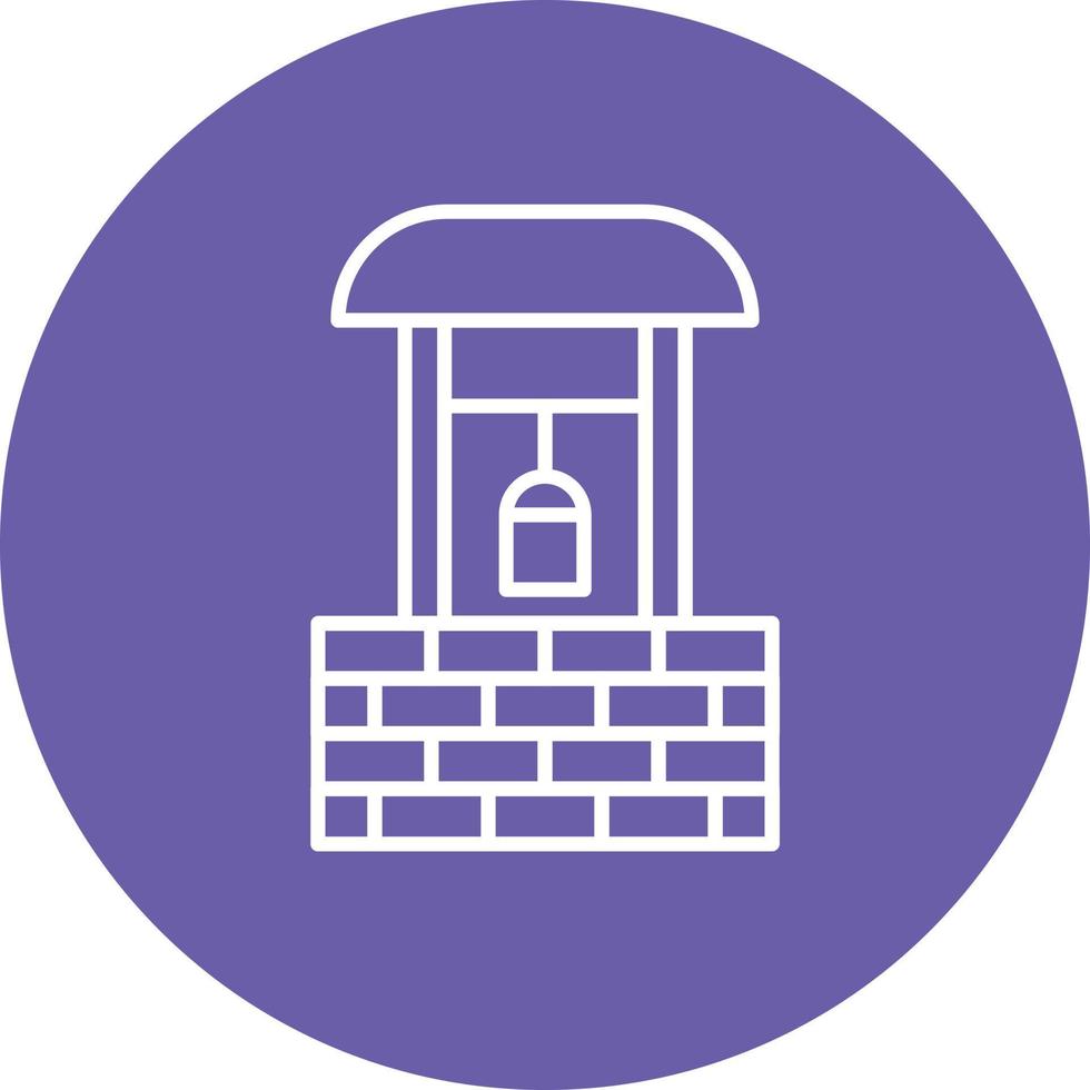 Well Line Circle Background Icon vector