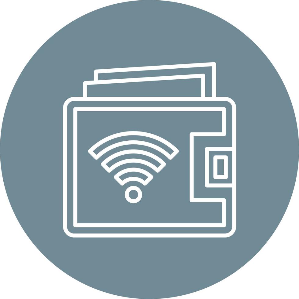 Smart Wallet Line Circle Background Icon vector