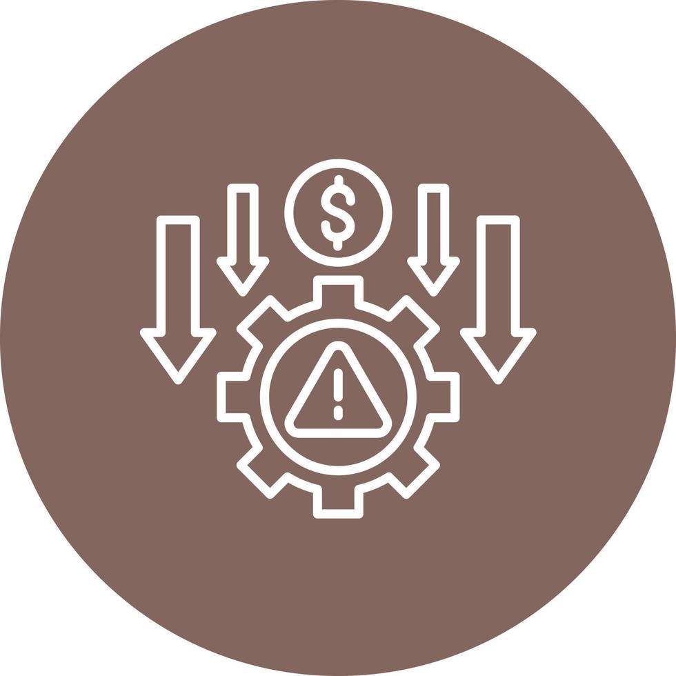 Reduce Business Risk Line Circle Background Icon vector
