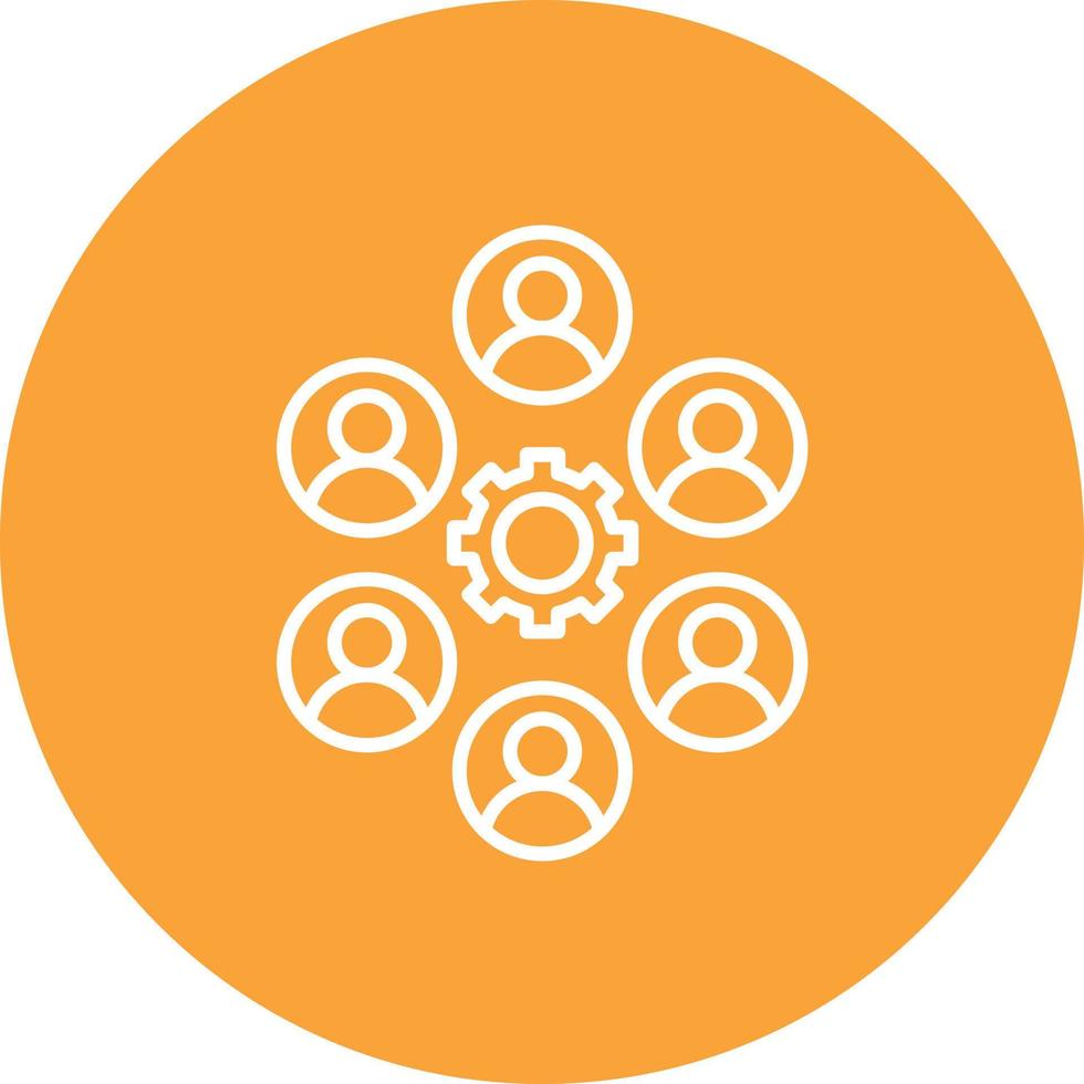Collaboration Line Circle Background Icon vector