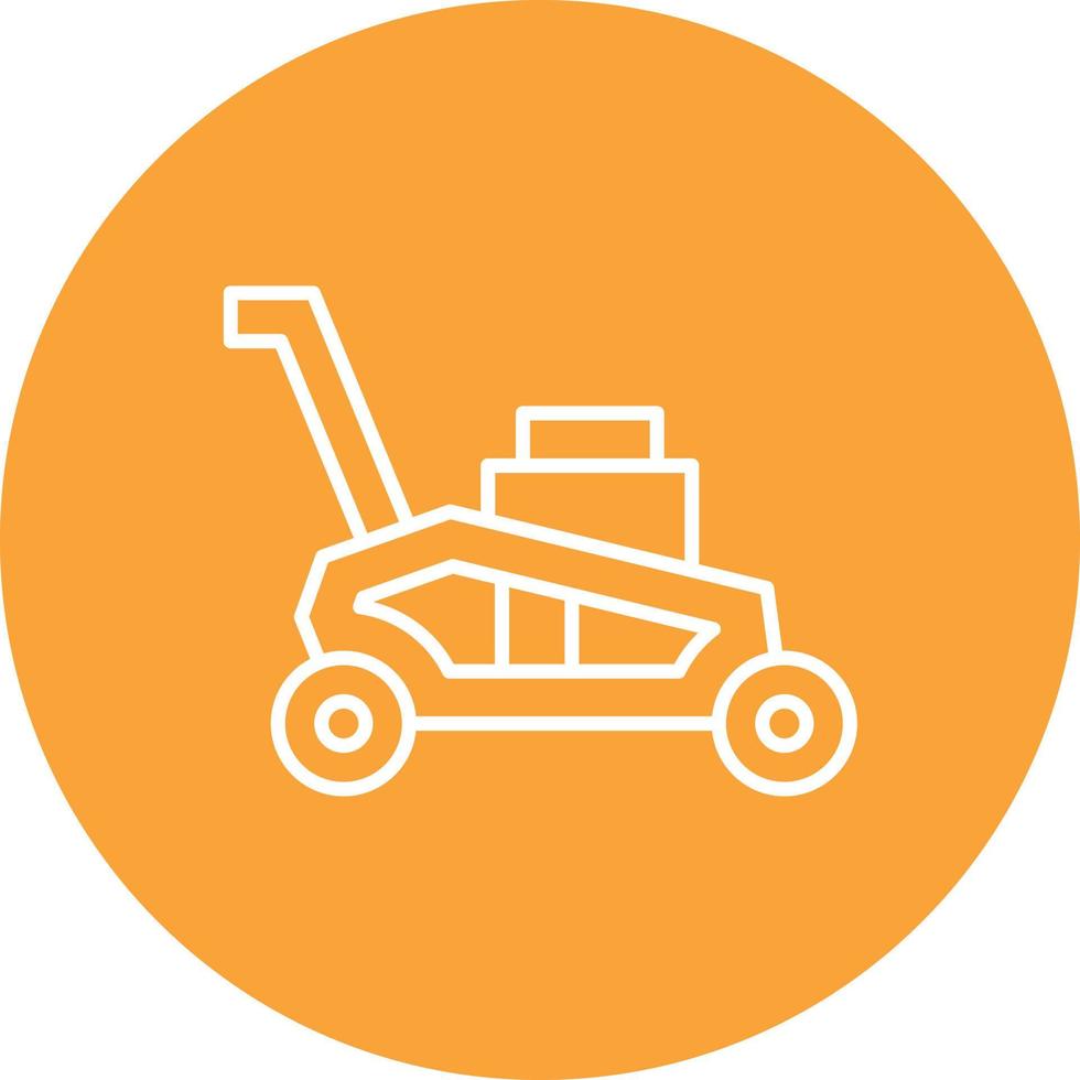 Lawn Mower Line Circle Background Icon vector