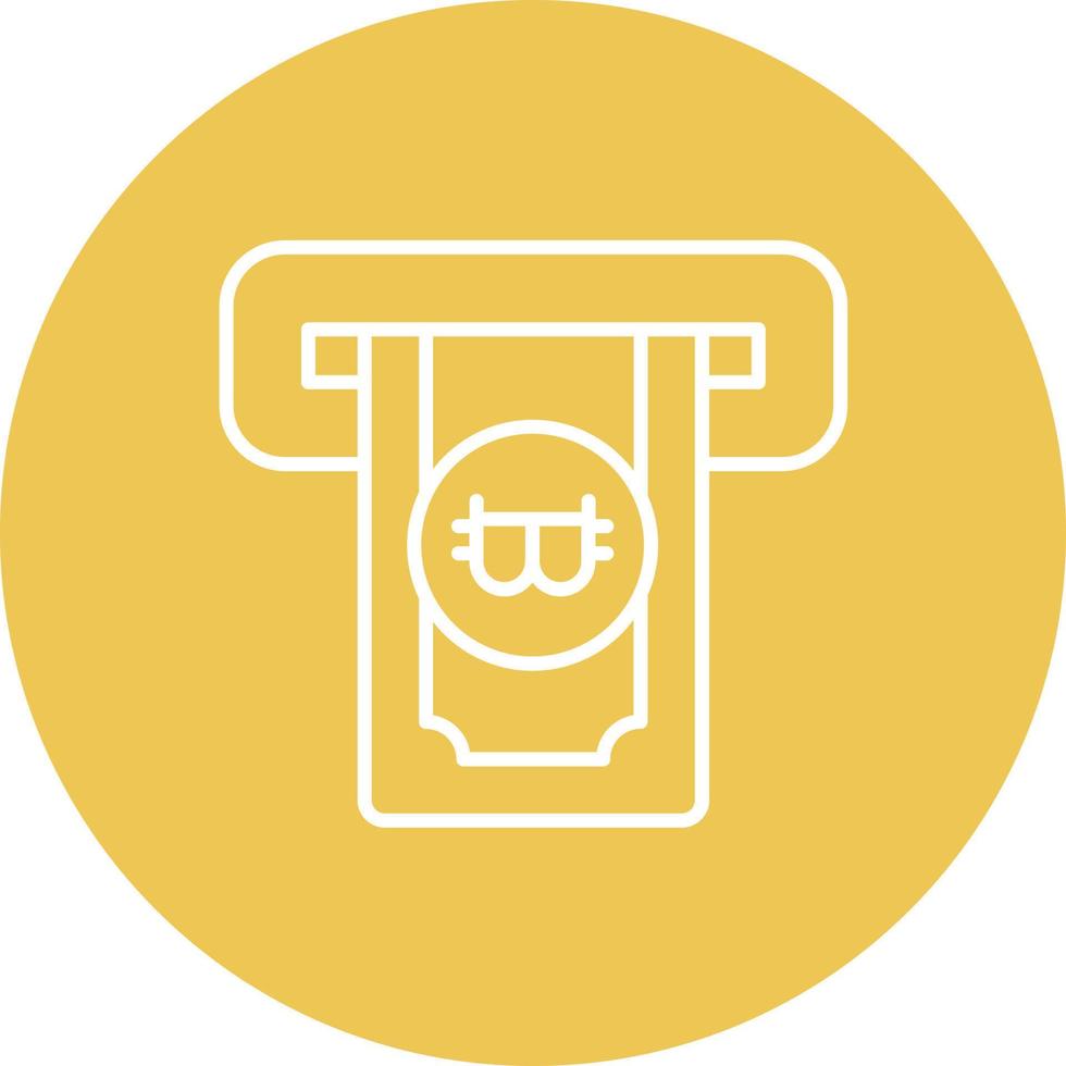 Cryptocurrency ATM Line Circle Background Icon vector