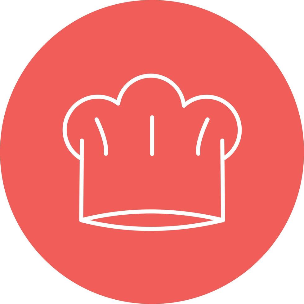 Chefs Hat Line Circle Background Icon vector