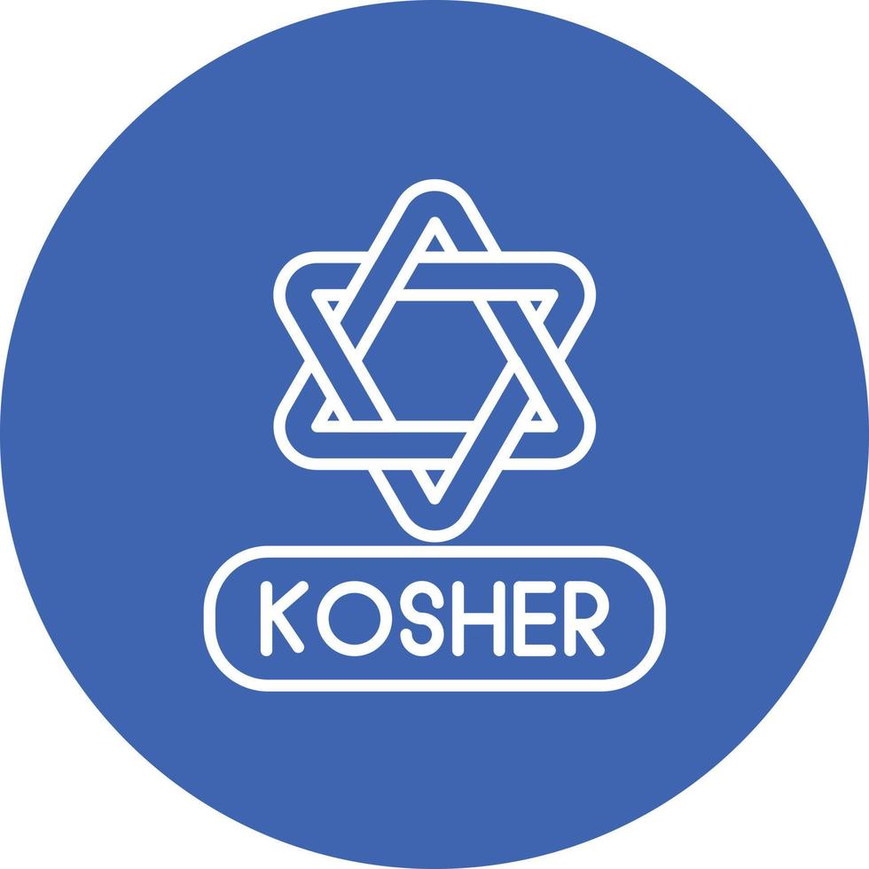Kosher Line Circle Background Icon vector