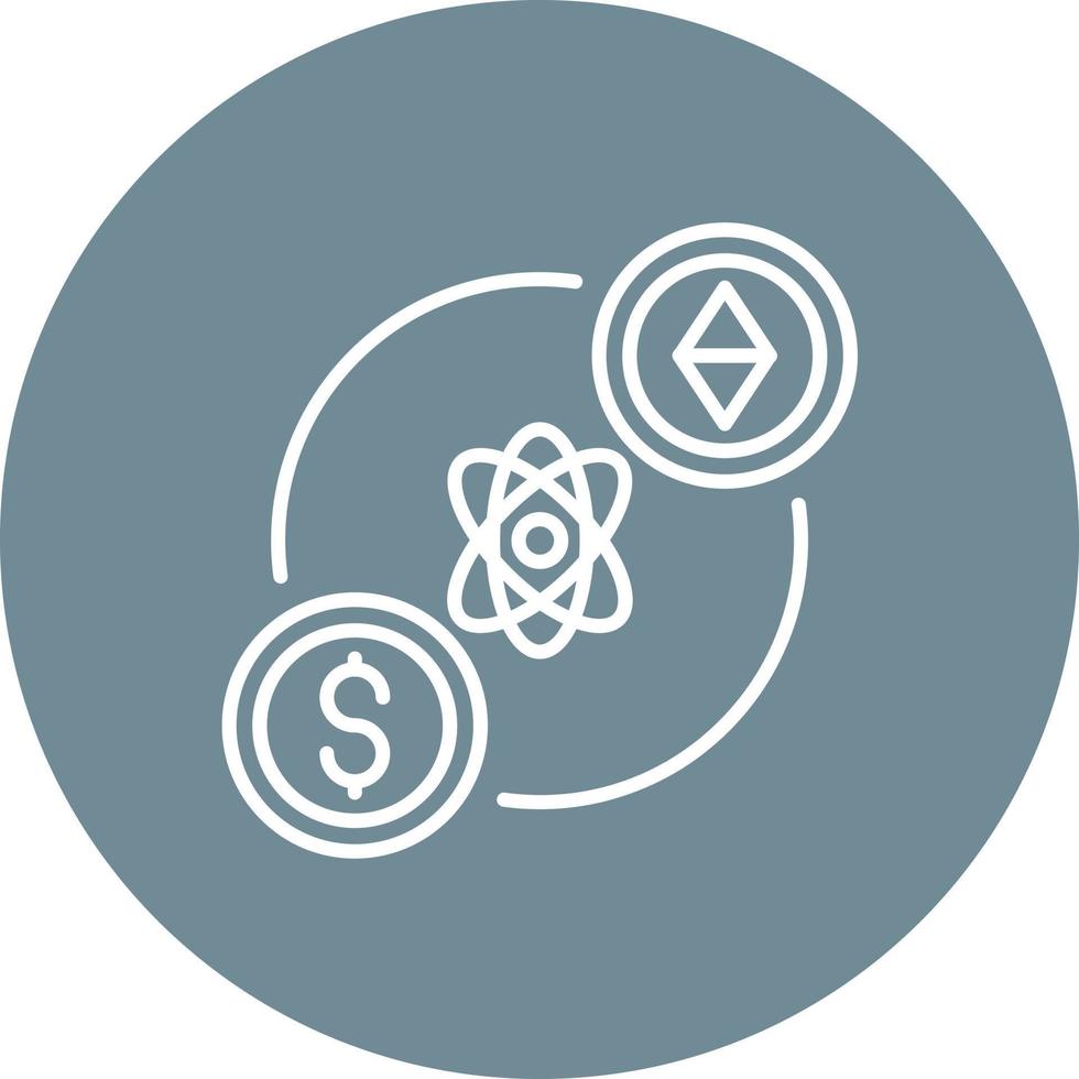 Atomic Swap Line Circle Background Icon vector