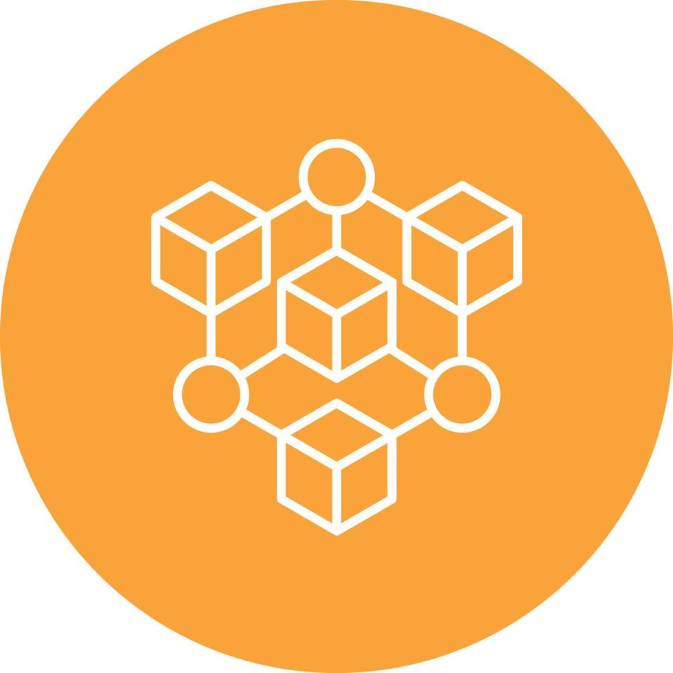 Blockchain Line Circle Background Icon vector