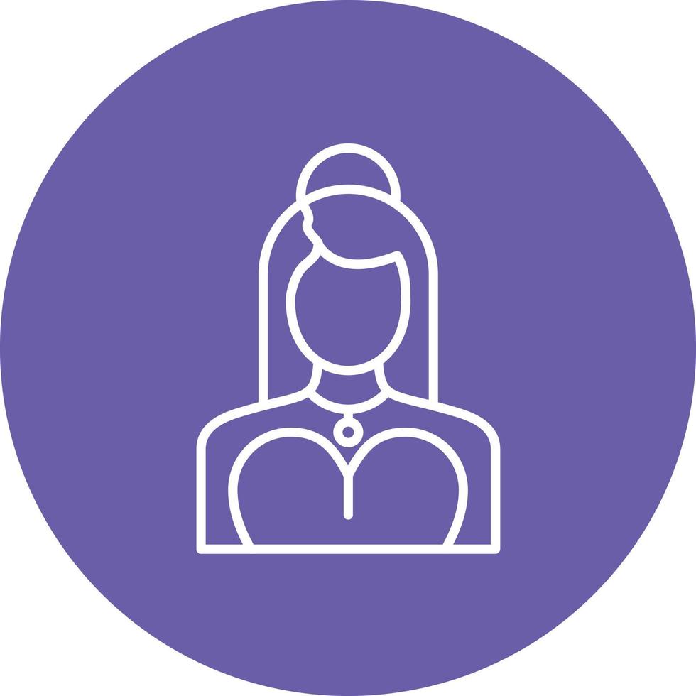 Model Female Line Circle Background Icon vector