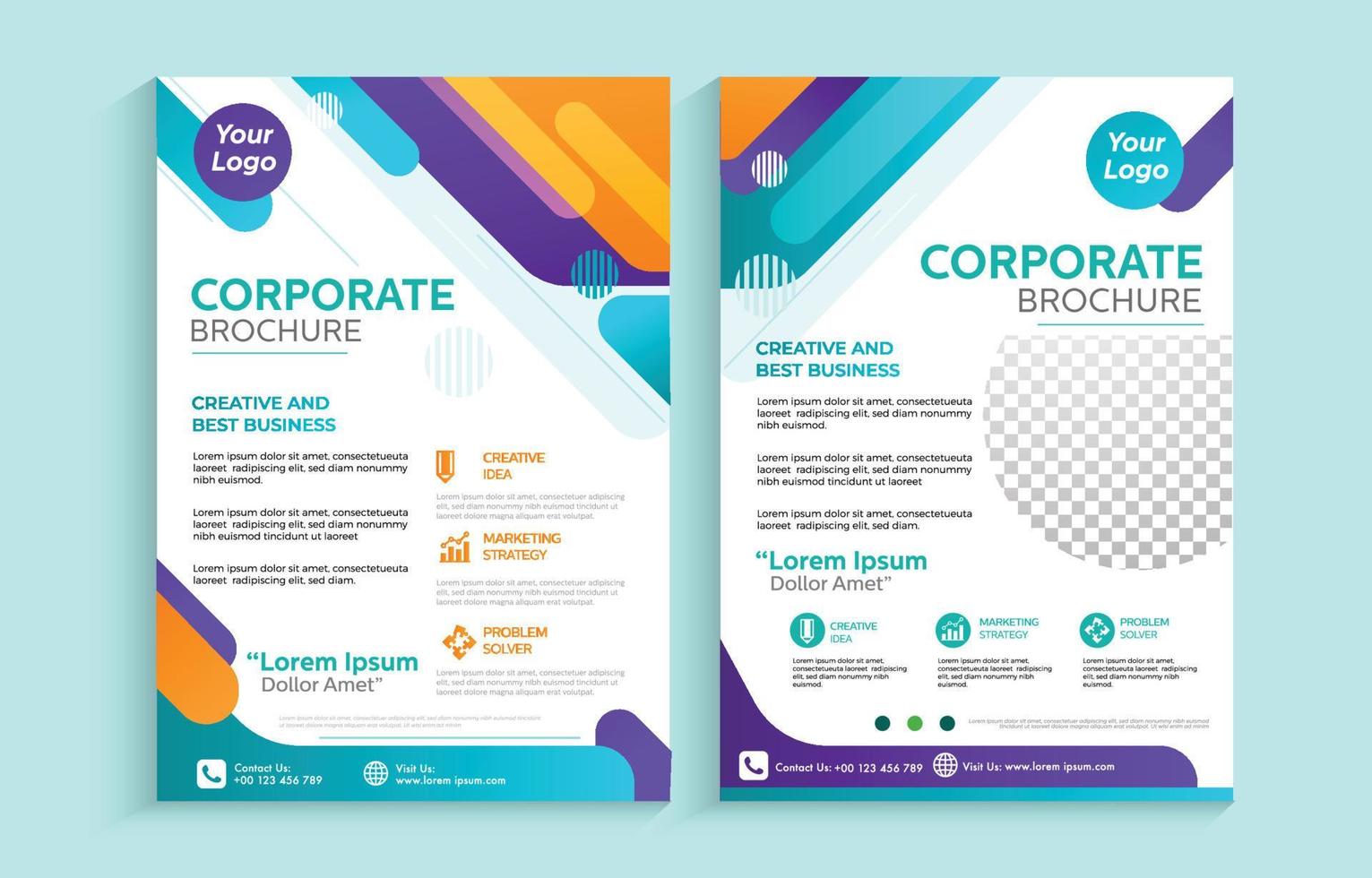 plantilla de folleto comercial vector