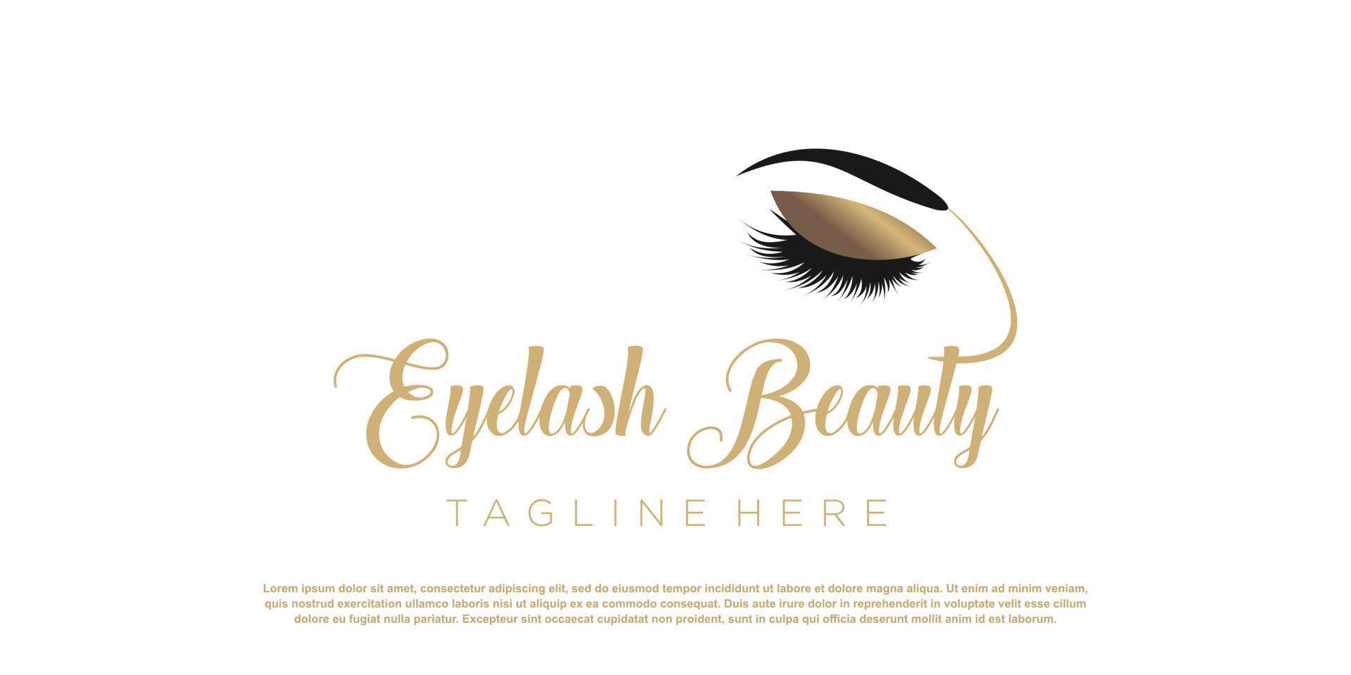 eyelash logo icon with modern unique style concept design premium vector