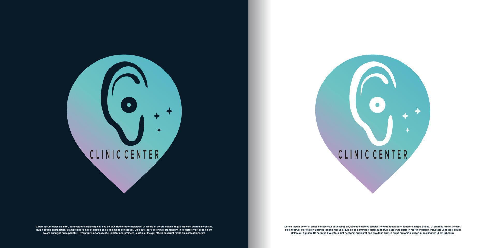 ear care logo design with creative unique style concept premium vector