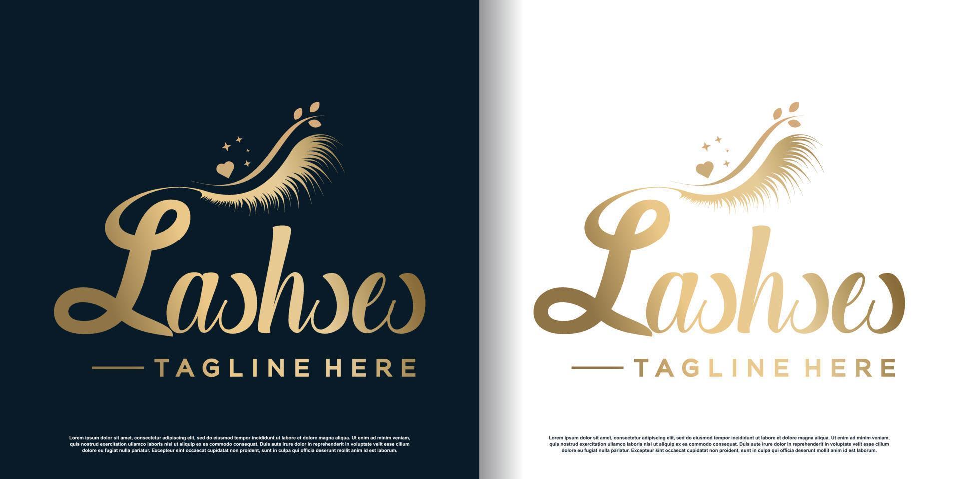 eyelash logo icon with modern unique style concept design premium vector